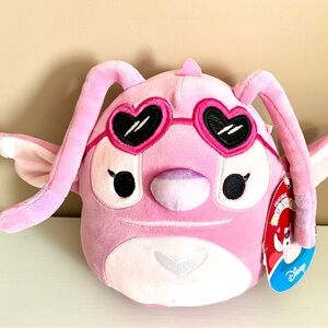 Angel Squishmallow Disney Plush Heart Glasses NWT